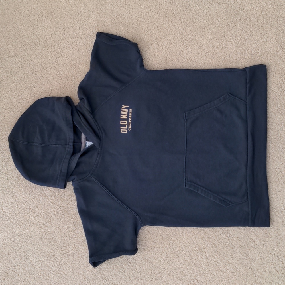 GUC Kids Old Navy Graphic Terry Short Sleeve Hooded Pullover (Size L 10-12)